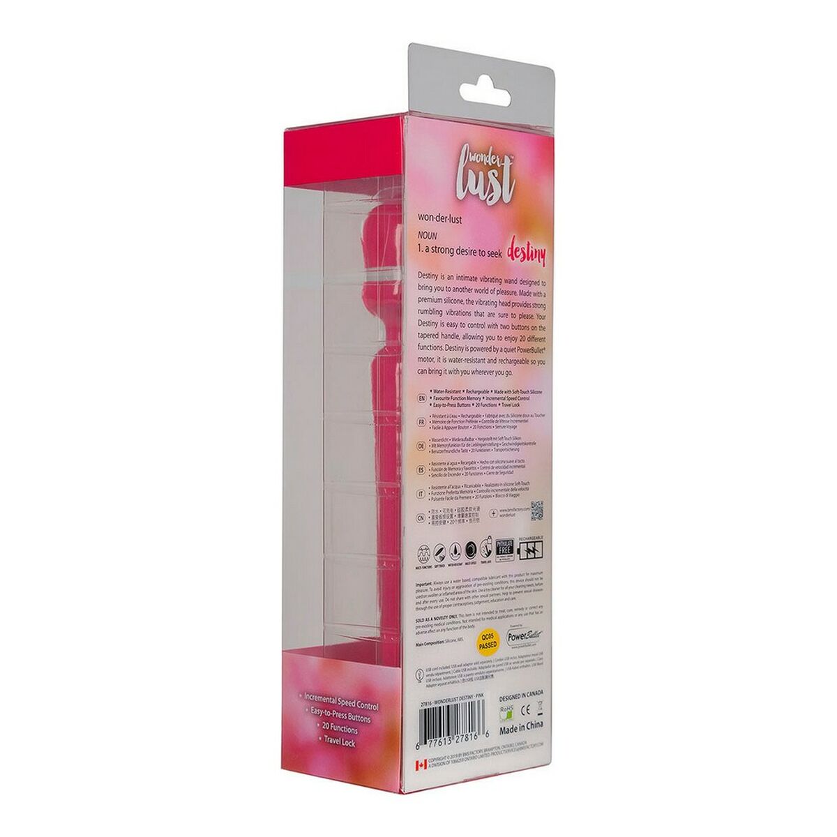 Wand Massager Destiny – Massaggiatore a Bacchetta Ricaricabile con 20 Modalità