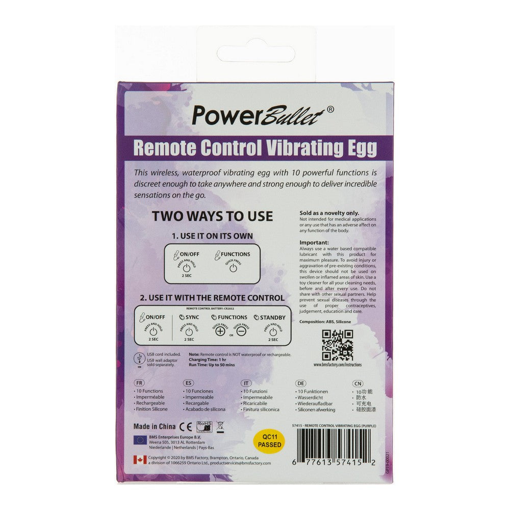 Ovetto Vibrante PowerBullet con Telecomando