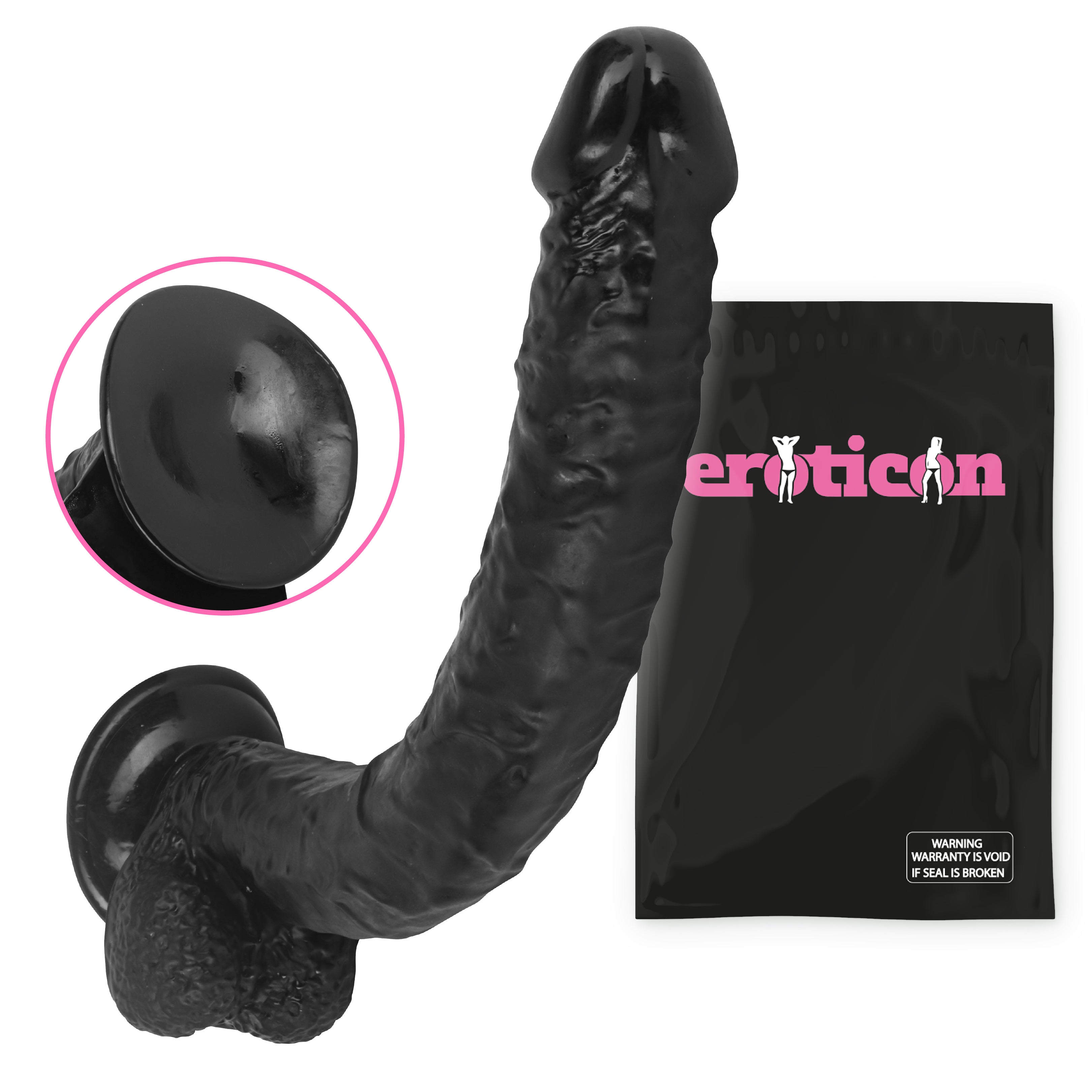 Eroticon Mega Dildo con Ventosa – 40 cm Silicone Nero