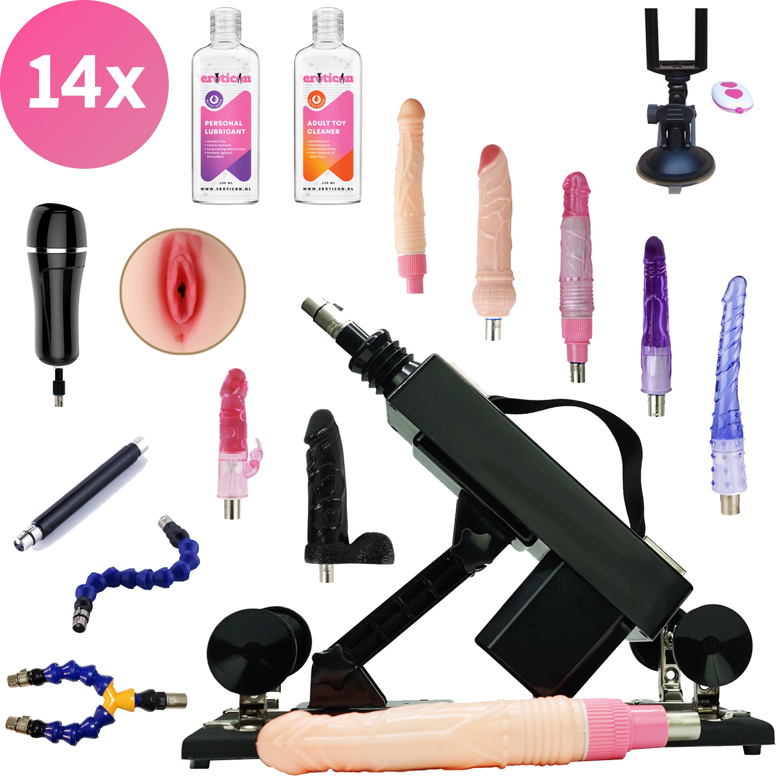 Rhoades Sex Machine con 14 Accessori – Potente, Regolabile e Discreta