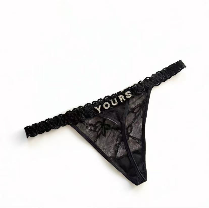 Perizoma Sexy in Cotone con Pizzo e Strass – G-String Donna