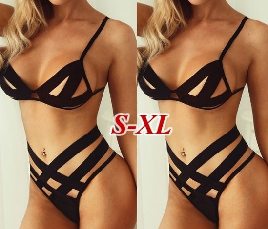Set Lingerie Sexy Nero da Donna – Completo 3 Pezzi