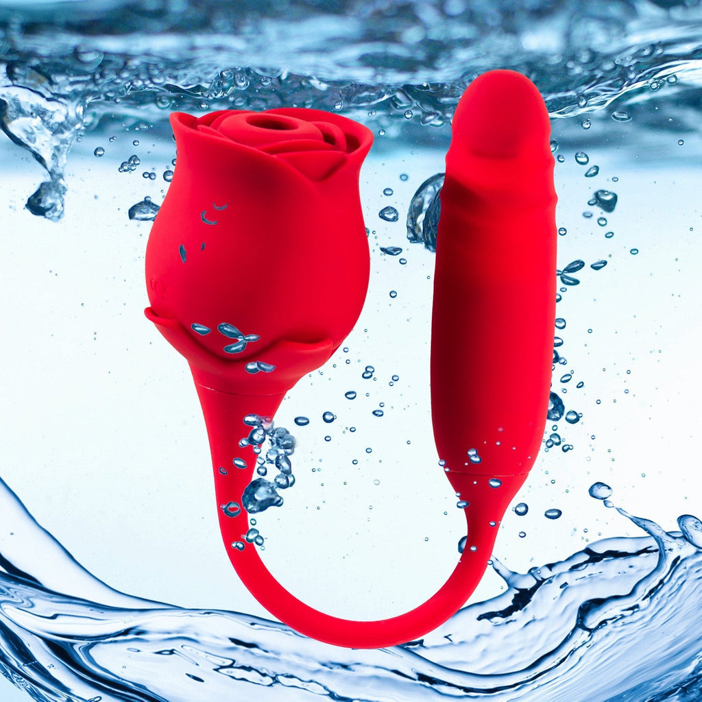 Flower Power Vibratore a Doppia Funzione a Forma di Rosa