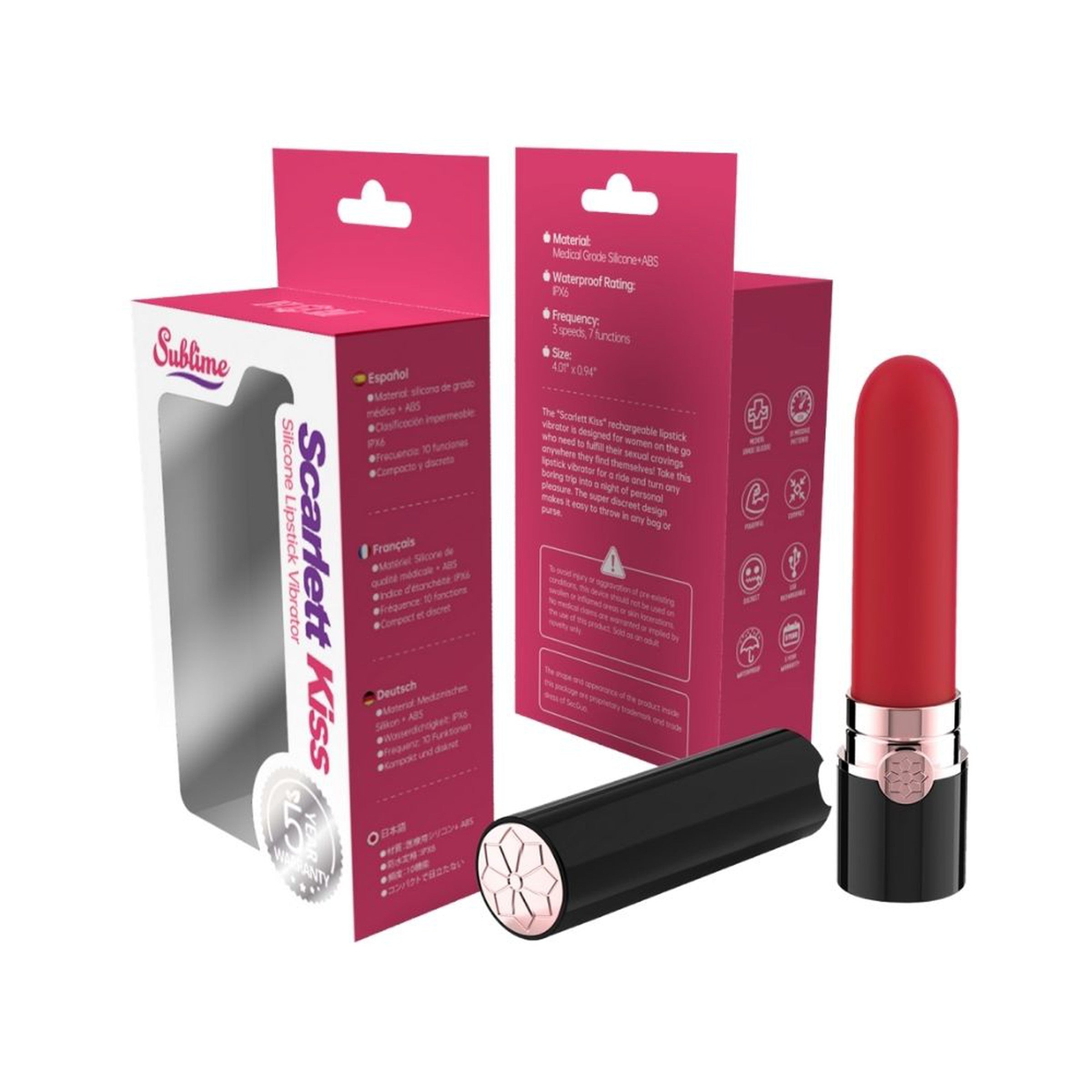 Scarlett Kiss Vibratore Rossetto in Silicone