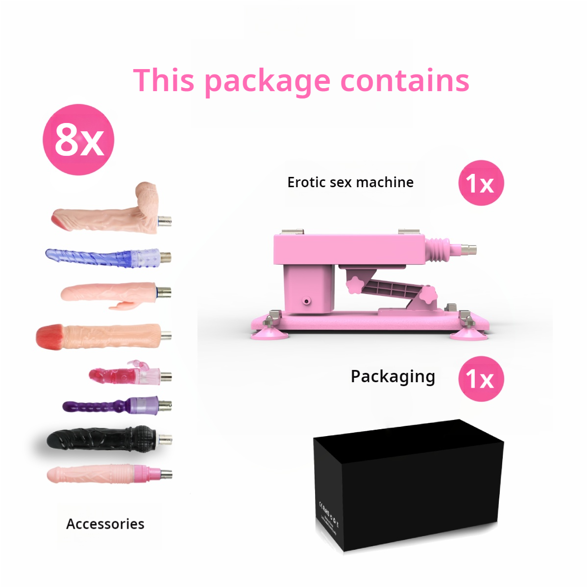 Reid Love Machine con 8 Accessori – Potente, Regolabile e Discreta