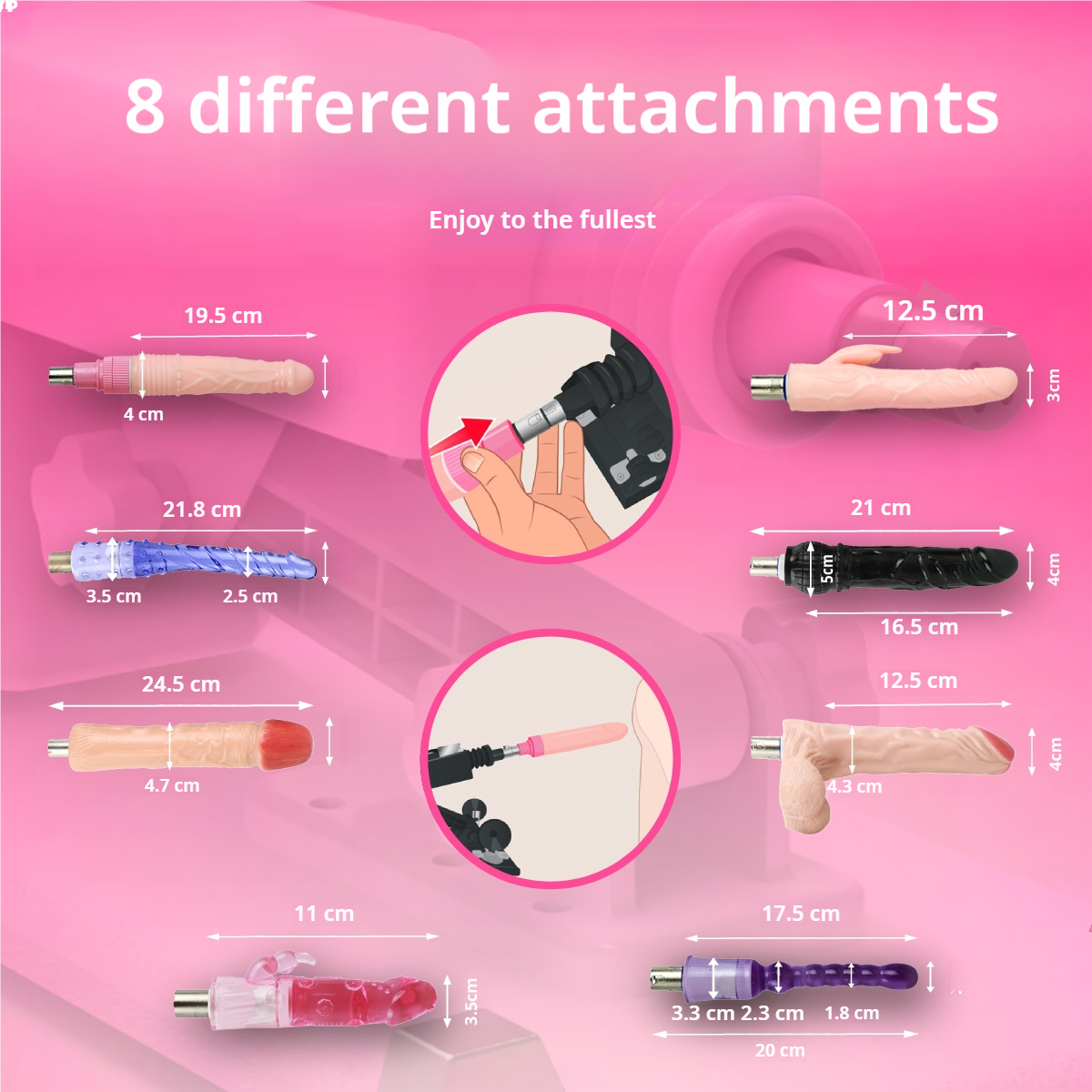 Reid Love Machine con 8 Accessori – Potente, Regolabile e Discreta
