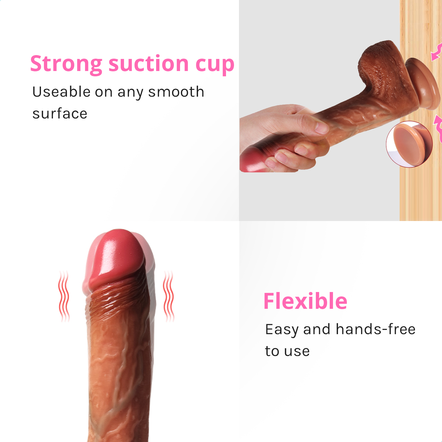 Rocco Mini Sex Machine 2 in 1 Dildo Vibrator – Wireless, Ricaricabile e con Ventosa