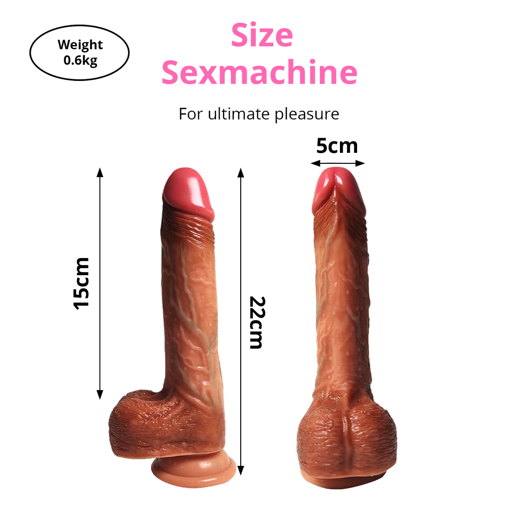 Rocco Mini Sex Machine 2 in 1 Dildo Vibrator – Wireless, Ricaricabile e con Ventosa