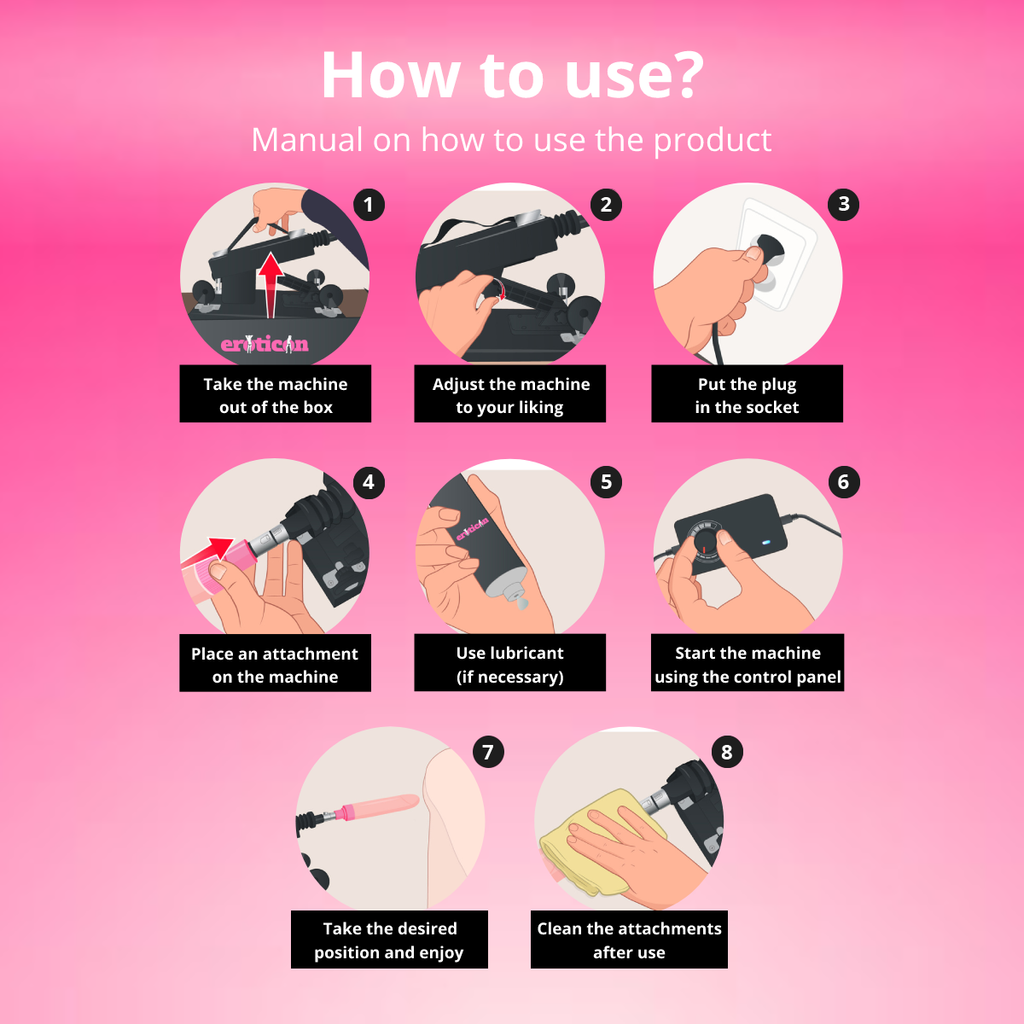 Reid Love Machine con 8 Accessori – Potente, Regolabile e Discreta