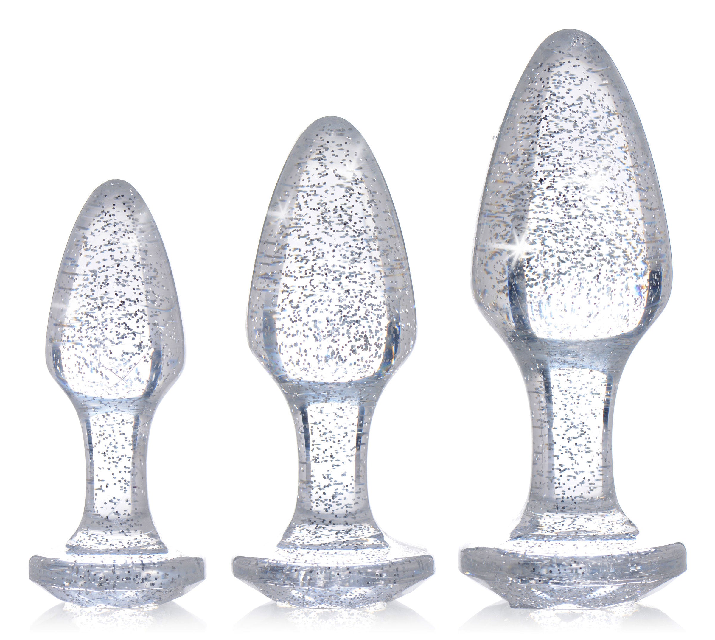 Set di Plug Anali Glitter Gem Silver