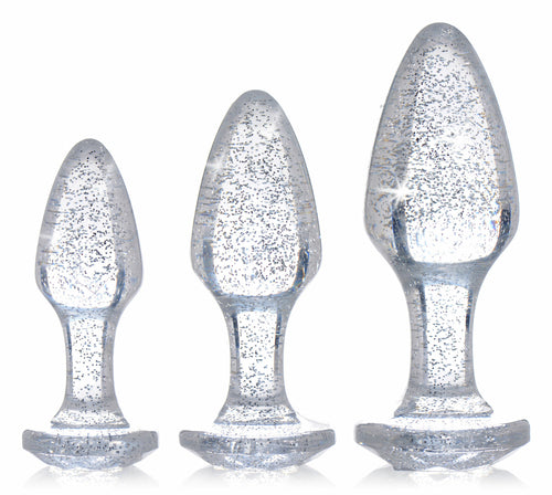 Set di Plug Anali Glitter Gem Silver