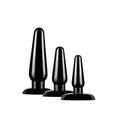 Kit di Plug Anali in Silicone Nero – Set 3 Misure